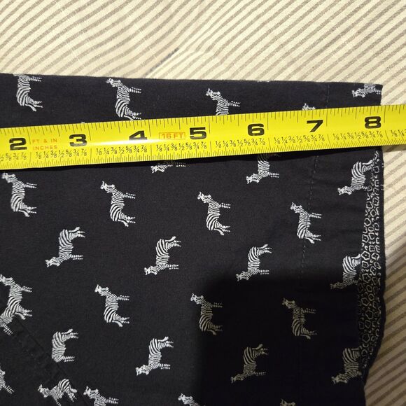 Denim & Flower Zebra Shirt Men M Slim Fit Button Down Short Sleeve Black - Picture 11 of 15